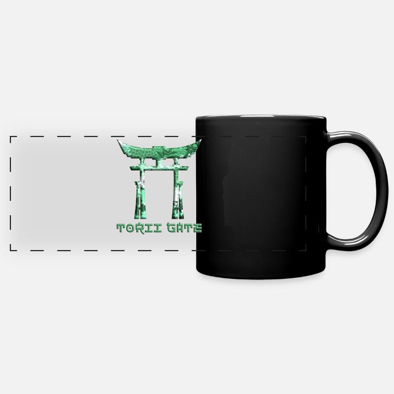 Japanese Torii Gate Rising Sun Japanese Gate 43 - Full Colour Panoramic Mug - black
