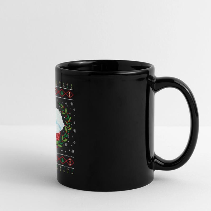 Bichon Frisé hässlicher Weihnachtspullover Panorama-Tasse farbig