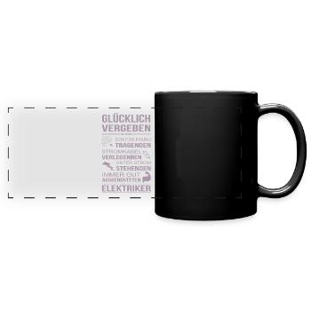 Elektriker Freundin Glücklich Vergebe - Panorama-Tasse farbig - Schwarz - Vorne