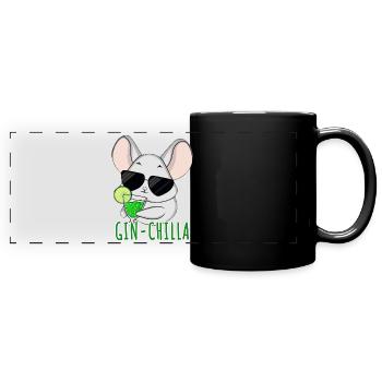 Gin- Chinchilla Gin - Panorama-Tasse farbig - Schwarz - Vorne