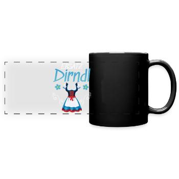 Dirndl Ersatz - Panorama-Tasse farbig - Schwarz - Vorne
