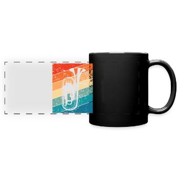 Euphonium Horn Orchester Musiker Blasinstrument - Panorama-Tasse farbig - Schwarz - Vorne