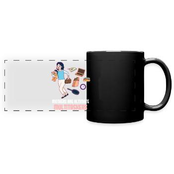 Conception multitâche de la fête des mères - Mug panoramique uni - noir - Devant
