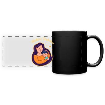 Design fort de la fête des mères - Mug panoramique uni - noir - Devant