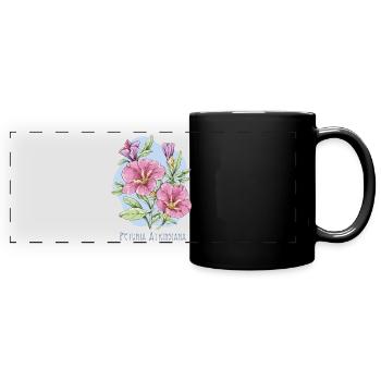 Pétunia de jardin (ordinaire) dessin botanique - Mug panoramique uni - noir - Devant
