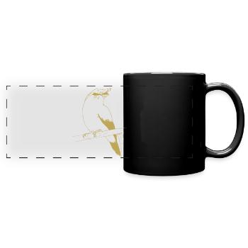 Illustrierte Designs mit Vogel - Panorama-Tasse farbig - Schwarz - Vorne