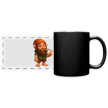 Cooler Kifferzwerg - Cannabis - Marijuana - Weed - Panorama-Tasse farbig - Schwarz - Vorne