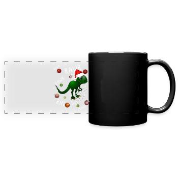 Dinosaur Noël Rawr - Mug panoramique uni - noir - Devant