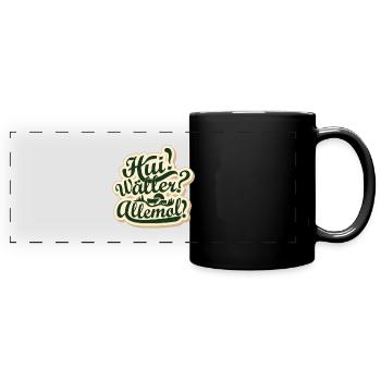 Typischer Westerwälder Kneipenspruch GESCHENK - Panorama-Tasse farbig - Schwarz - Vorne