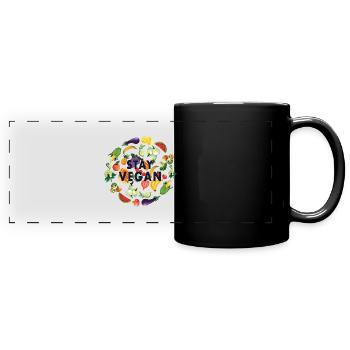 Vegan T-Shirt | Food | Fruit | No meat | - Full Colour Panoramic Mug - black - Front