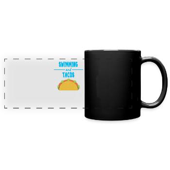 Lustiges Chlor Schwimmer Tacos T-Shirt Geschenk - Panorama-Tasse farbig - Schwarz - Vorne