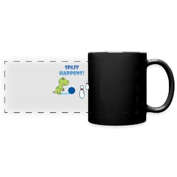 Split arrive Dino Trex T-Rex Bowling T-shirt - Mug panoramique uni - noir - Devant