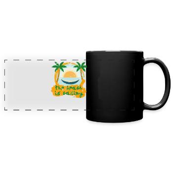 Sommer Spruch - Panorama-Tasse farbig - Schwarz - Vorne