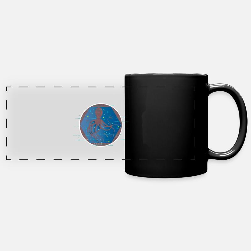 Octopus is dancing - Full Colour Panoramic Mug - black