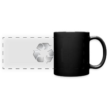 Recycling - Panorama-Tasse farbig - Schwarz - Vorne