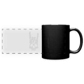 Main de roche de métal lourd - Mug panoramique uni - noir - Devant
