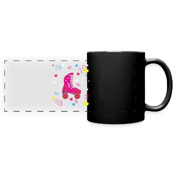 Rollerblade Pink Roller Roller Roller Patinage - Mug panoramique uni - noir - Devant