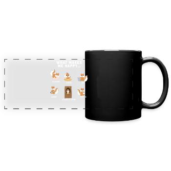 Eichhörnchen - Introvert - Eichkätzchen - Geschenk - Panorama-Tasse farbig - Schwarz - Vorne