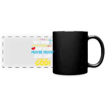 Wahrheit Lob Segen Gebet Gotteskind Christlich - Panorama-Tasse farbig - Schwarz - Vorne