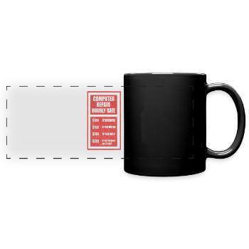 Taux de réparation d'ordinateurs Réparation d'ordinateurs - Mug panoramique uni - noir - Devant