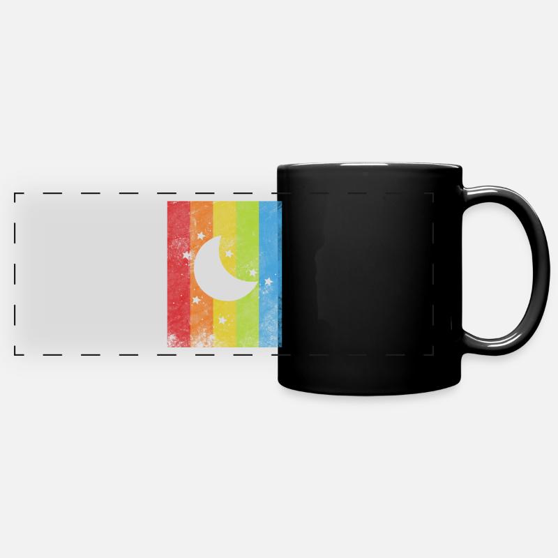 Regenbogenfahne - Panorama-Tasse farbig - Schwarz