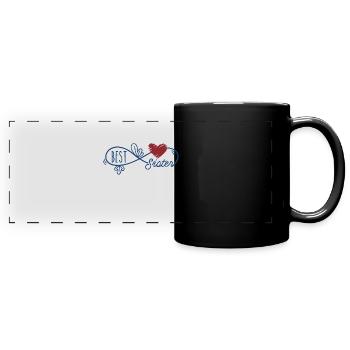best sisters loving family - Full Colour Panoramic Mug - black - Front