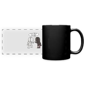 Fechten Fechter Vater Degen Schwert Florett Säbel - Panorama-Tasse farbig - Schwarz - Vorne
