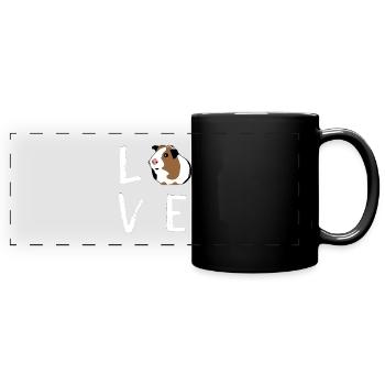 Guinea Pig Gift Love Guinea Pig Lovers Birthday - Full Colour Panoramic Mug - black - Front
