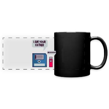 USB Floppy Disk Geek Shirt Computer Nerd lustig - Panorama-Tasse farbig - Schwarz - Vorne