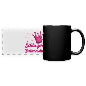 Schlagerprinzessin Schlagermusik Geschenk - Panorama-Tasse farbig - Schwarz - Vorne