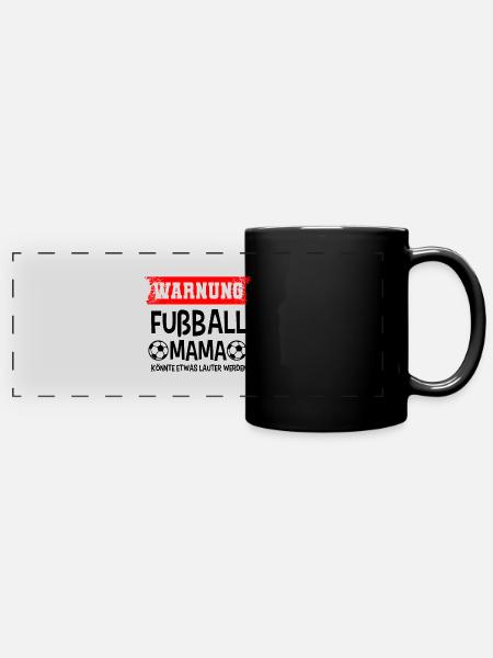 Fussball Mama - Panorama-Tasse farbig - Schwarz