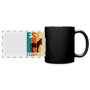 Esel - Panorama-Tasse farbig - Schwarz - Vorne