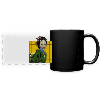 Geisha Dämon - Panorama-Tasse farbig - Schwarz - Vorne