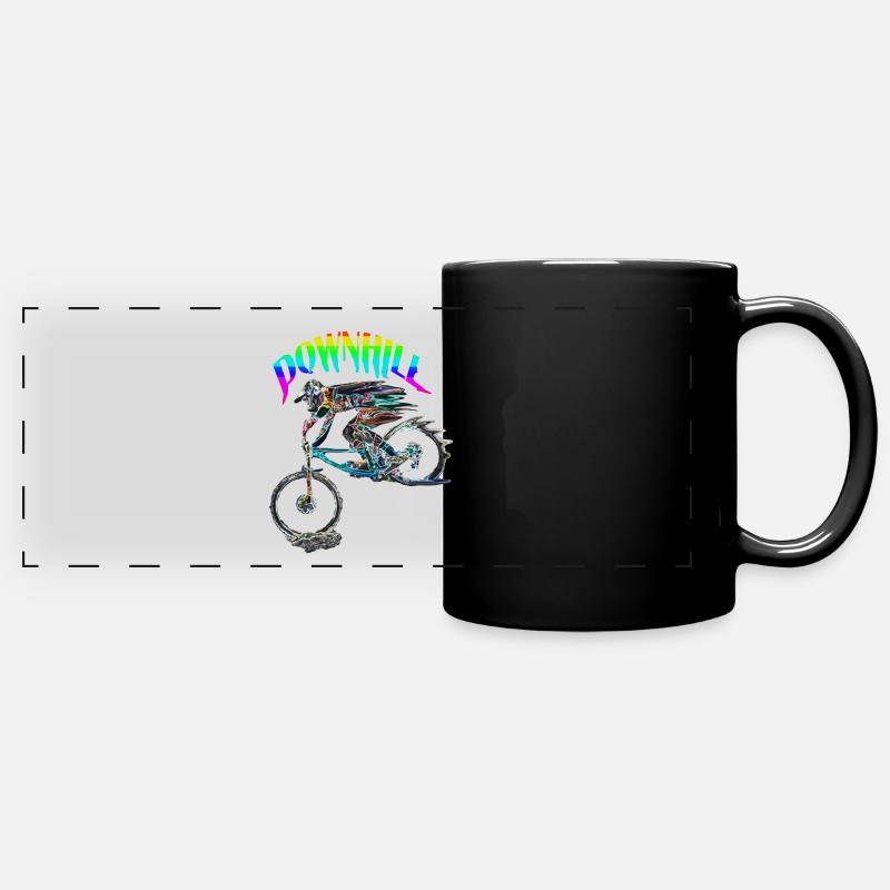 vtt mtb downhill - Mug panoramique uni - noir