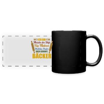 Ich bin Bäcker - Panorama-Tasse farbig - Schwarz - Vorne