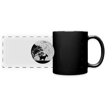 Ziege - Panorama-Tasse farbig - Schwarz - Vorne