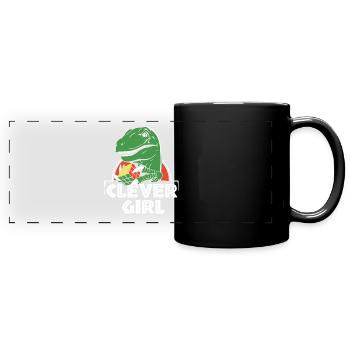 Clever Girl Velociraptor Dinosaurier - Panorama-Tasse farbig - Schwarz - Vorne