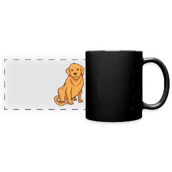 Golden Retriever - Panorama-Tasse farbig - Schwarz - Vorne