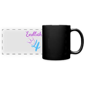 Finally 4 I am 4! - Full Colour Panoramic Mug - black - Front
