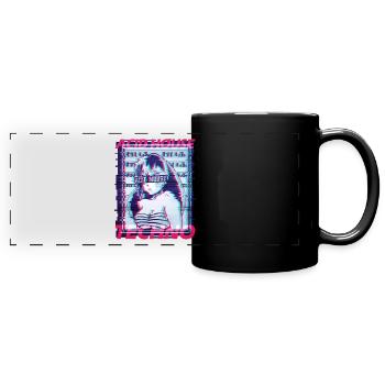 Acid House Techno Glitch Vaporwave Manga Raver DJ - Full Colour Panoramic Mug - black - Front