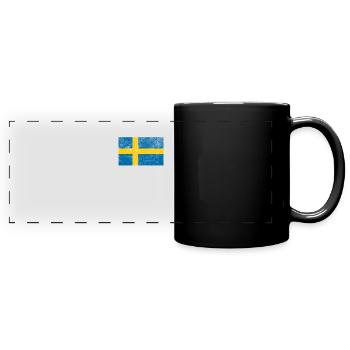 Sweden Flag Distressed - Full Colour Panoramic Mug - black - Front