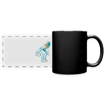 Basketball Splash - Panorama-Tasse farbig - Schwarz - Vorne