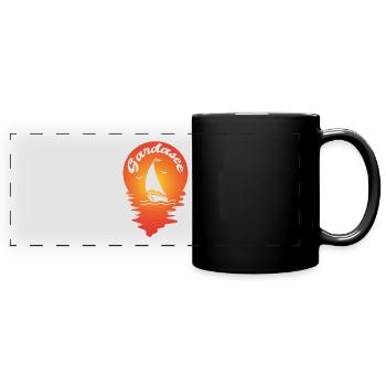 Garda lake - Full Colour Panoramic Mug - black - Front