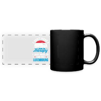 Therapy Luxembourg saying flag flag gift - Full Colour Panoramic Mug - black - Front
