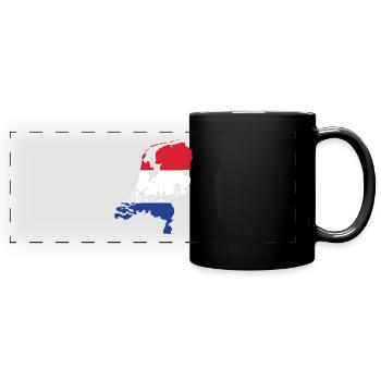 Drapeau Hollande - Mug panoramique uni - noir - Devant