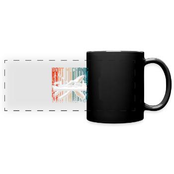 Retro Vintage boat mechanic - Panorama-Tasse farbig - Schwarz - Vorne