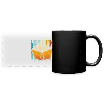 Retro vintage librarian - Panorama-Tasse farbig - Schwarz - Vorne