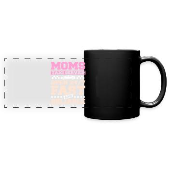 Moms taxi service - Panorama-Tasse farbig - Schwarz - Vorne