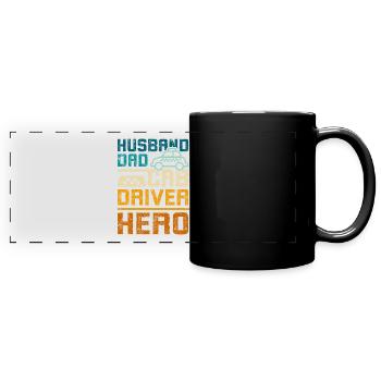 Husband dad cab driver hero - Full Colour Panoramic Mug - black - Front
