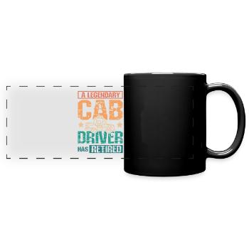 A legendary cab driver has retired - Full Colour Panoramic Mug - black - Front